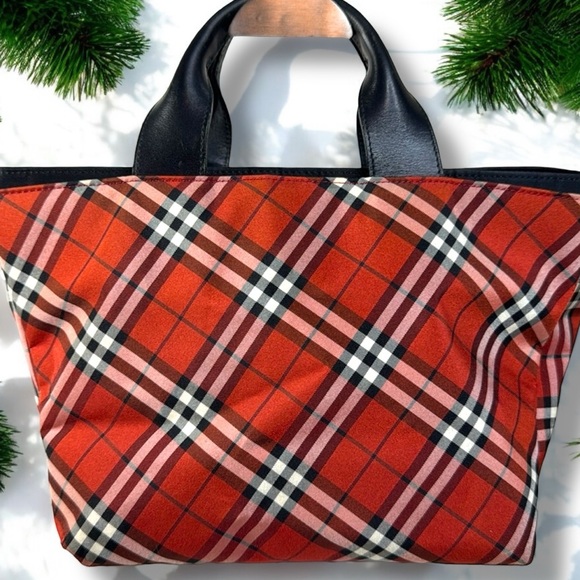 Burberry Blue Label Red Nova Check Vintage Mini Tote with COA - Like New - Picture 3 of 14